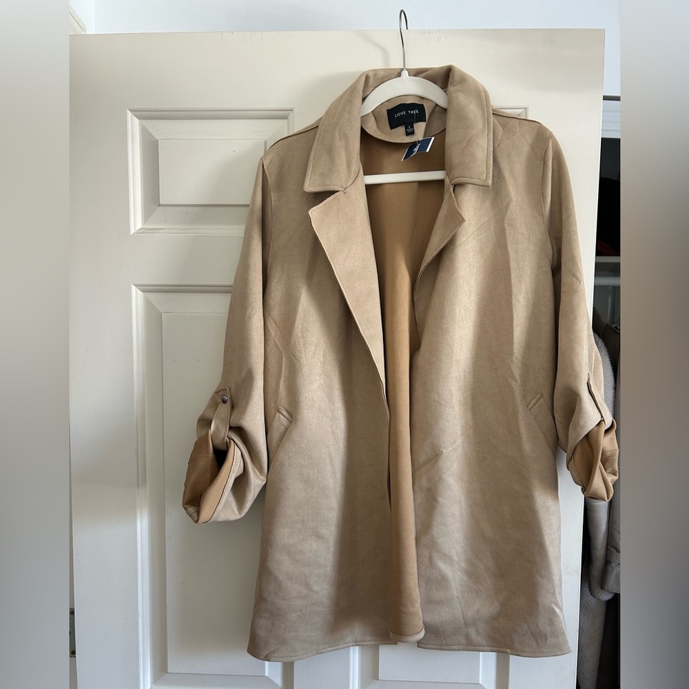 Beige suede-esque blazer